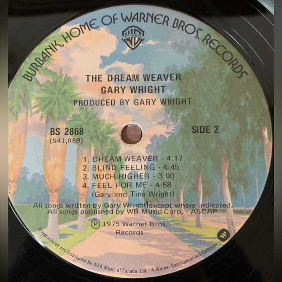 Gary Wright. Dream Weaver. Vinyl record Album. WB Records. BS 2868. Rock 1975 - Picture 4 of 5